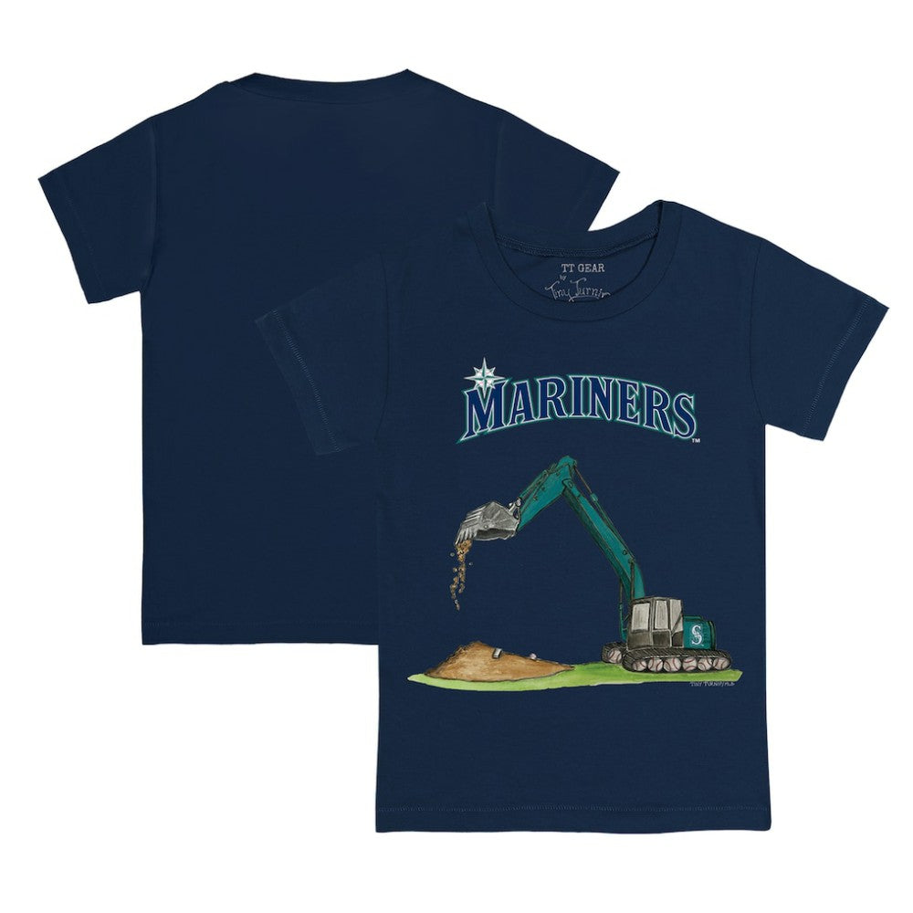Seattle Mariners Tiny Turnip Youth Excavator T-Shirt - Navy - MLB Discount