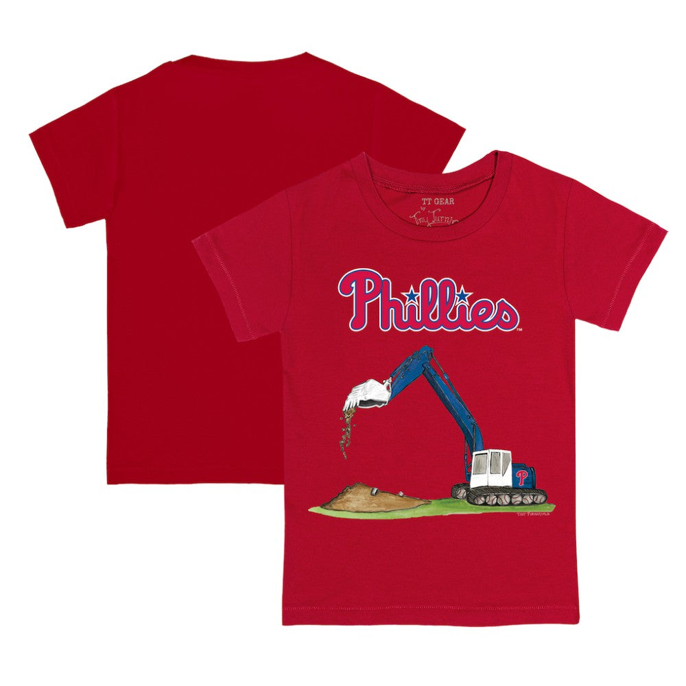 Philadelphia Phillies Tiny Turnip Youth Excavator T-Shirt - Red - MLB Lifestyle