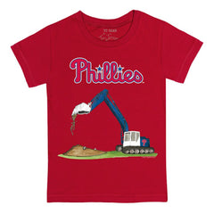 Philadelphia Phillies Tiny Turnip Youth Excavator T-Shirt - Red - MLB Lifestyle