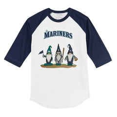 Seattle Mariners Tiny Turnip Youth Gnomes 3/4-Sleeve Raglan T-Shirt - White/Navy - MLB Online