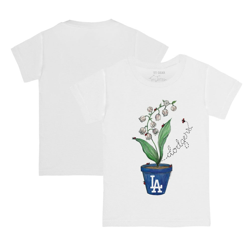 Los Angeles Dodgers Tiny Turnip Youth Lilies & Ladybugs T-Shirt - White - MLB Discount