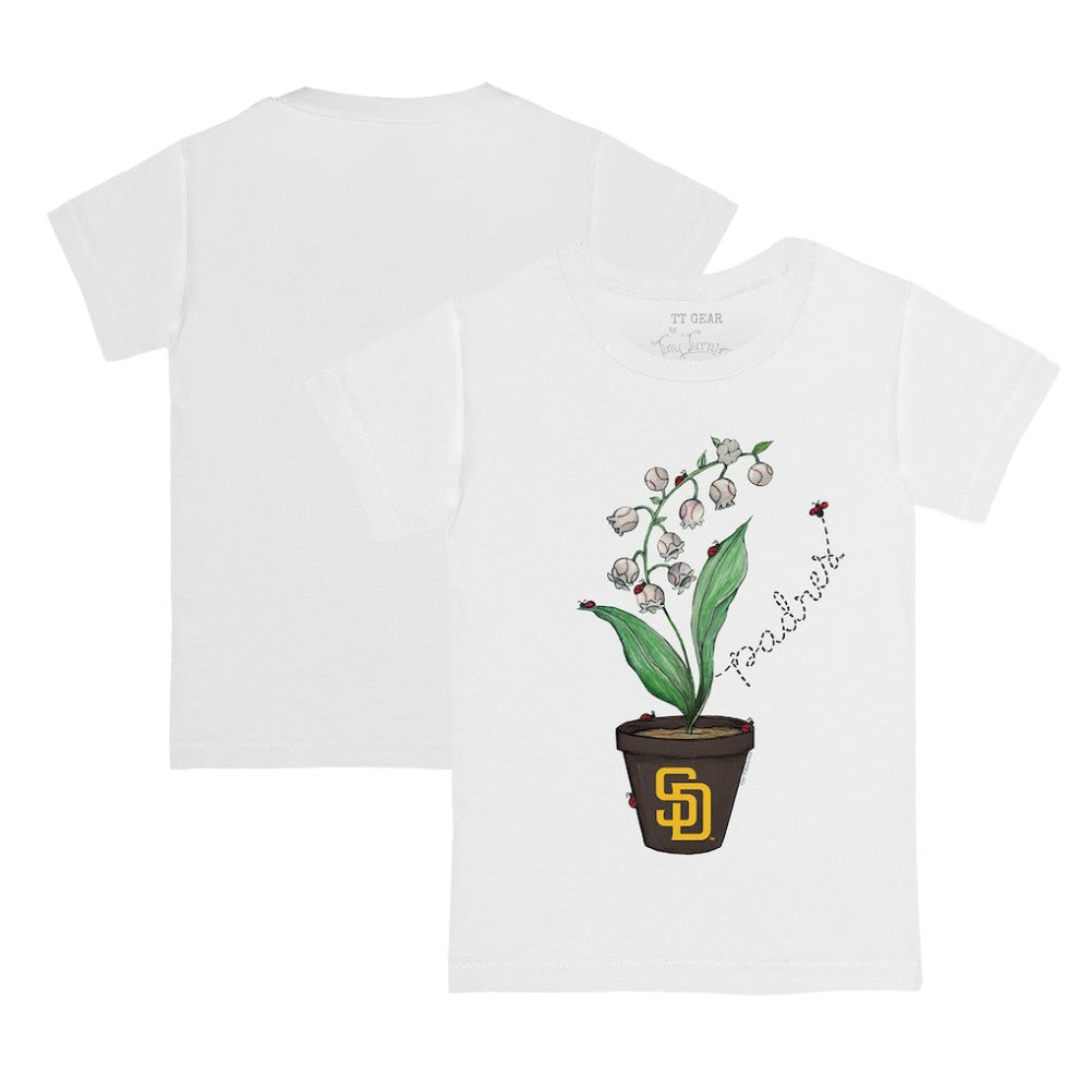 San Diego Padres Tiny Turnip Youth Lilies & Ladybugs T-Shirt - White - MLB Discount