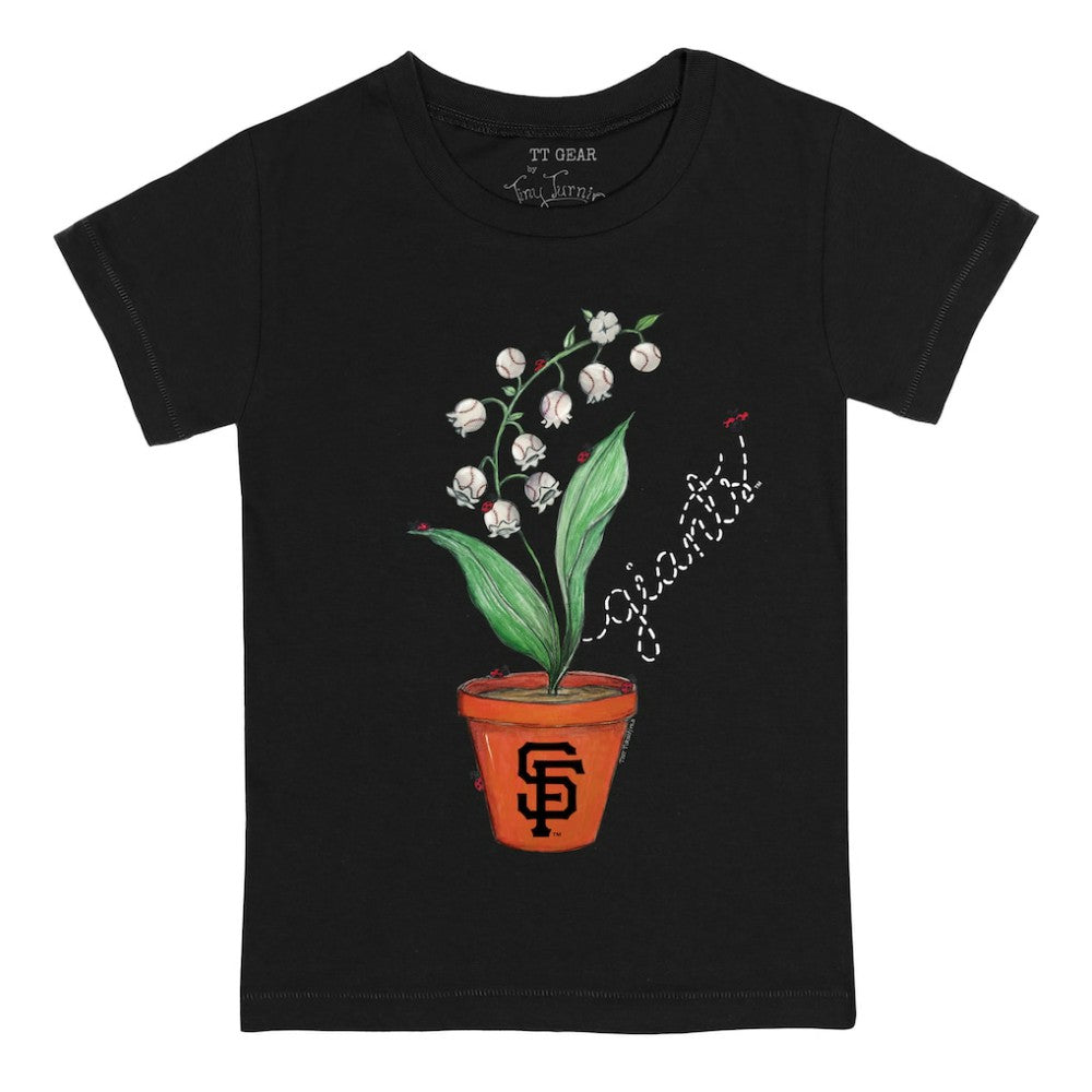 San Francisco Giants Tiny Turnip Youth Lilies & Ladybugs T-Shirt - Black - MLB Sale