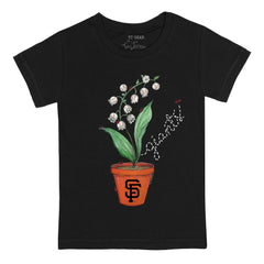 San Francisco Giants Tiny Turnip Youth Lilies & Ladybugs T-Shirt - Black - MLB Sale