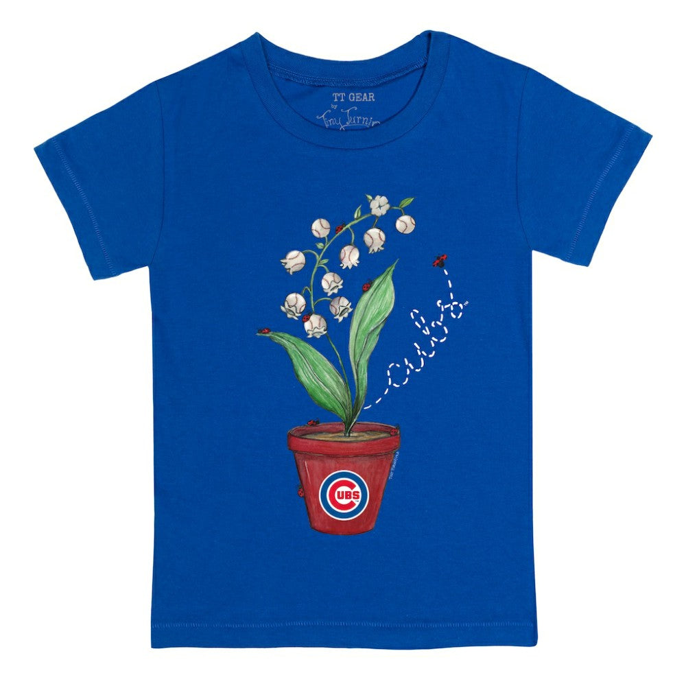 Chicago Cubs Tiny Turnip Youth Lilies & Ladybugs T-Shirt - Royal - MLB Discount