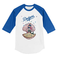 Los Angeles Dodgers Tiny Turnip Youth Mermaid 3/4-Sleeve Raglan T-Shirt - White/Royal - MLB Online