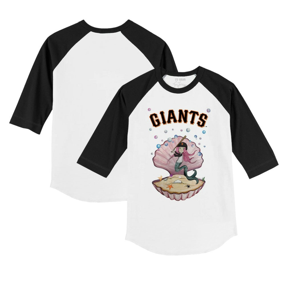 San Francisco Giants Tiny Turnip Youth Mermaid 3/4-Sleeve Raglan T-Shirt - White/Black - MLB Sale
