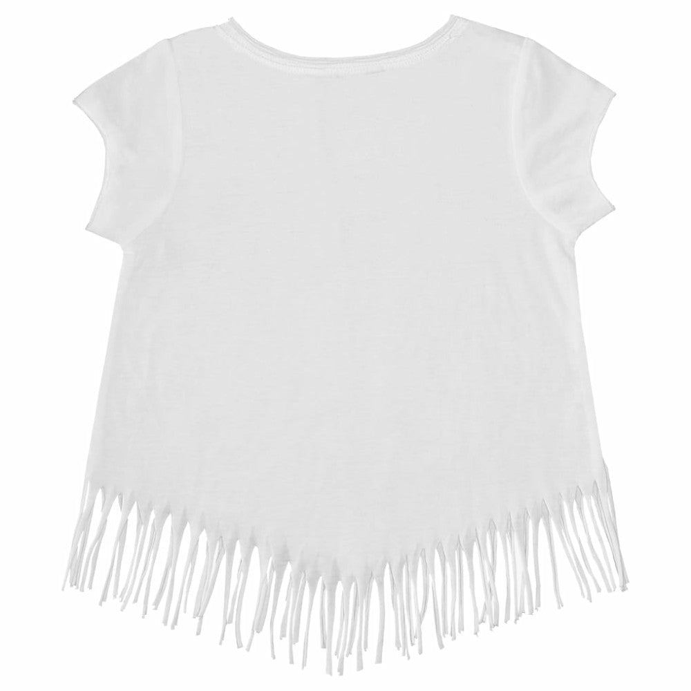 San Diego Padres Tiny Turnip Girls Youth Mermaid Fringe T-Shirt - White - MLB Discount