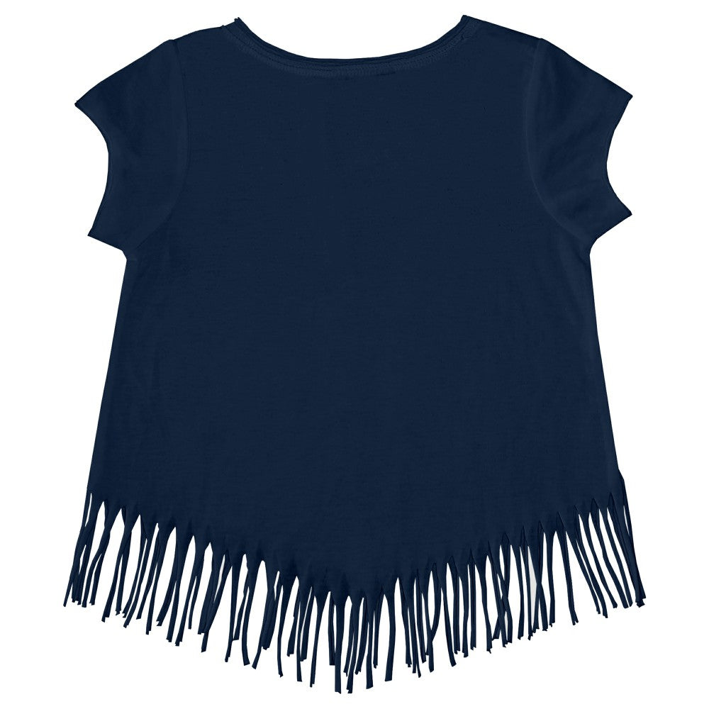 Milwaukee Brewers Tiny Turnip Girls Youth Mermaid Fringe T-Shirt - Navy - MLB Lifestyle