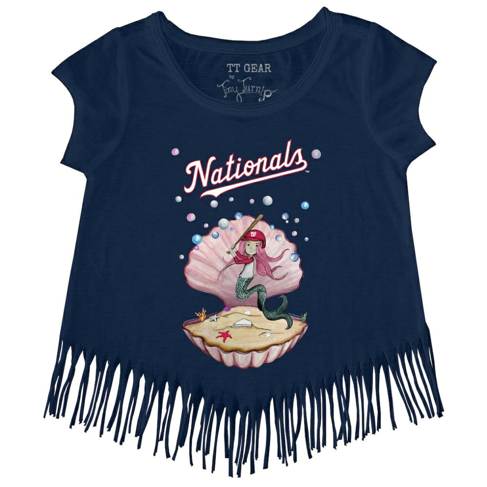 Washington Nationals Tiny Turnip Girls Youth Mermaid Fringe T-Shirt - Navy - MLB Online