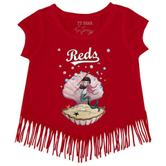 Cincinnati Reds Tiny Turnip Girls Youth Mermaid Fringe T-Shirt - Red - MLB Discount