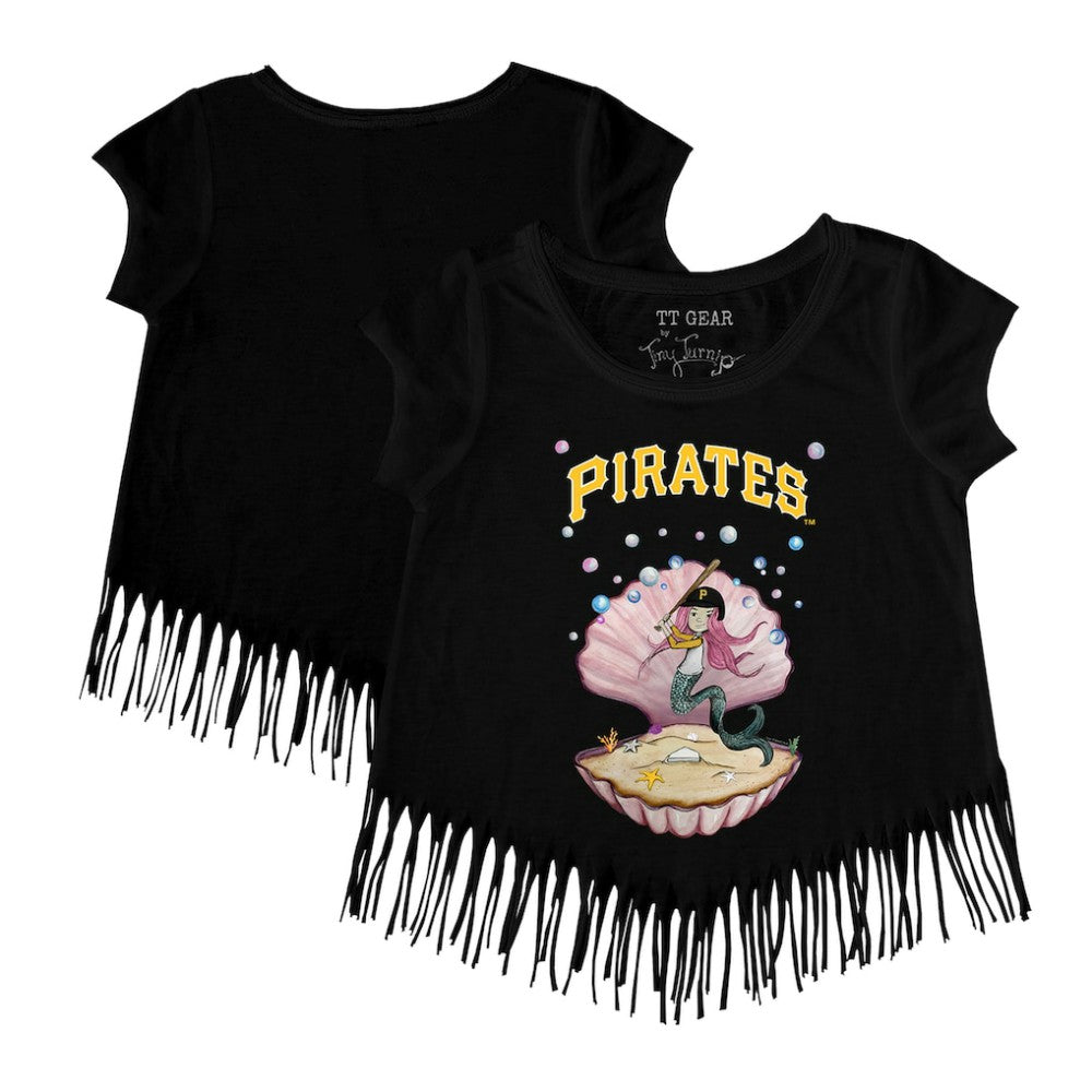 Pittsburgh Pirates Tiny Turnip Girls Youth Mermaid Fringe T-Shirt - Black - MLB Online