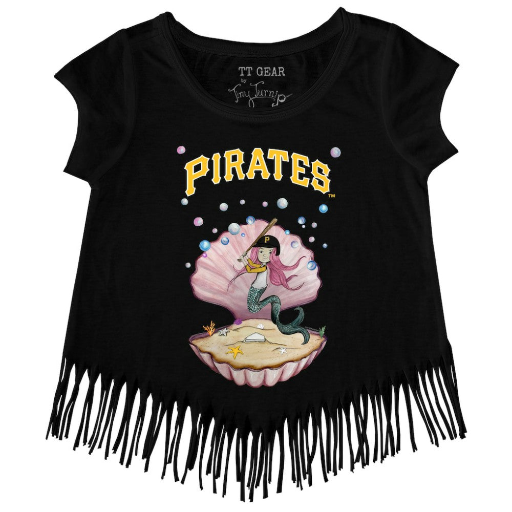 Pittsburgh Pirates Tiny Turnip Girls Youth Mermaid Fringe T-Shirt - Black - MLB Online