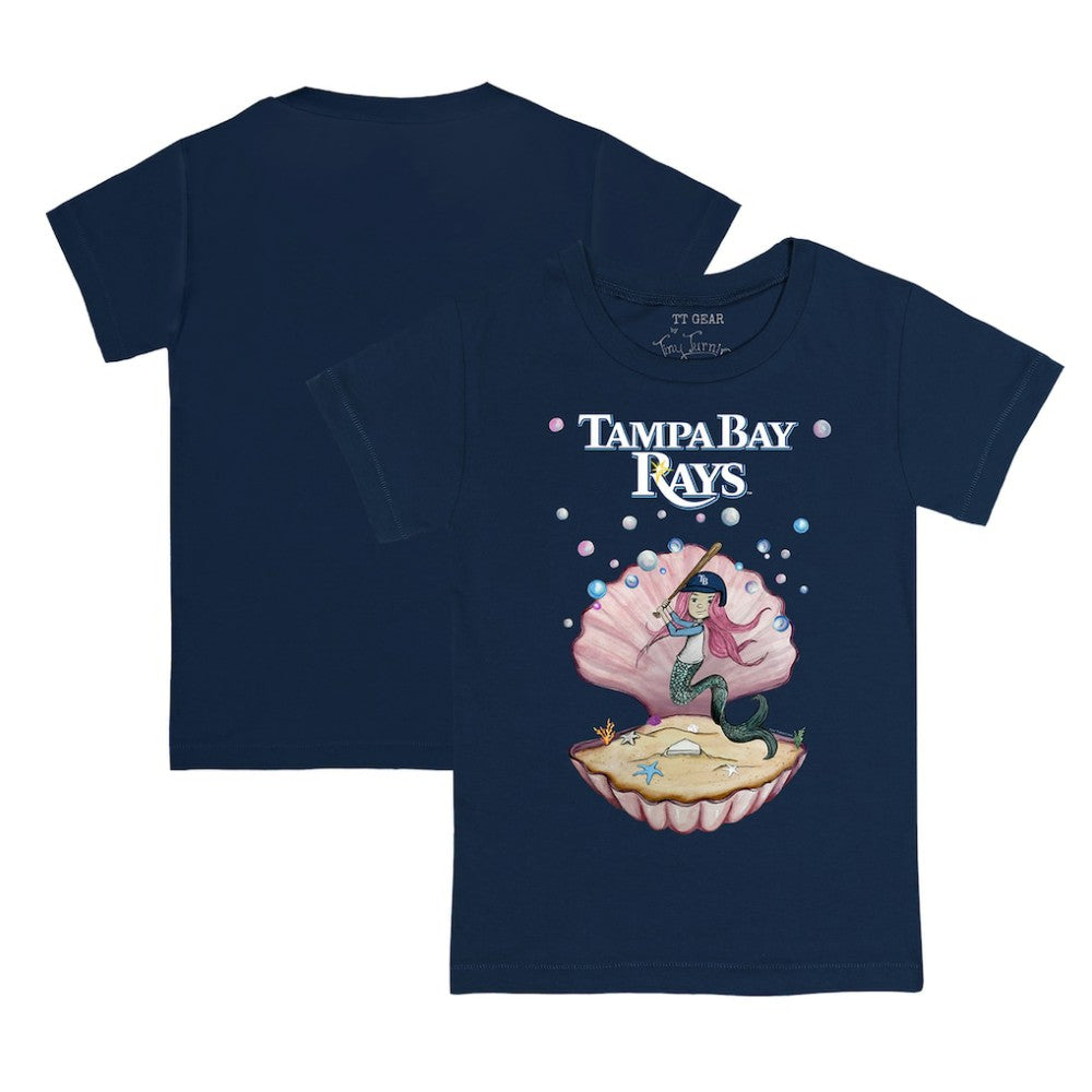 Tampa Bay Rays Tiny Turnip Youth Mermaid T-Shirt - Navy - MLB Discount