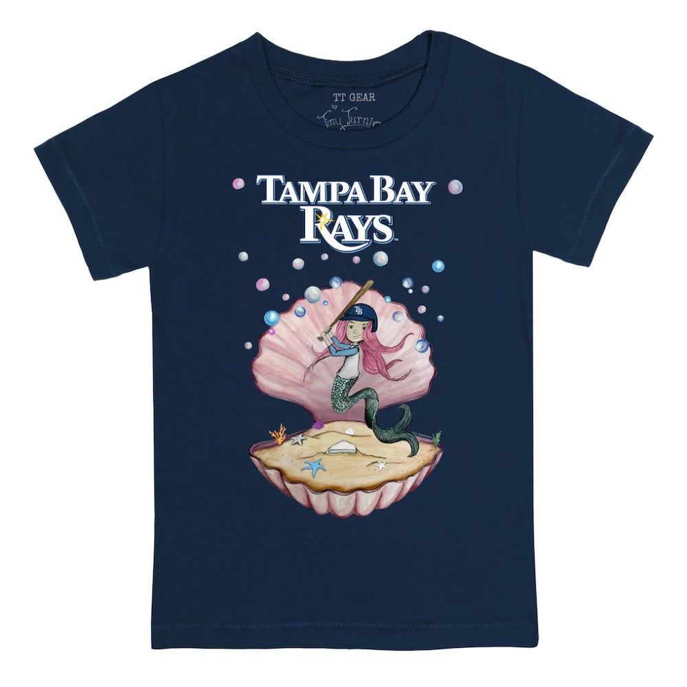 Tampa Bay Rays Tiny Turnip Youth Mermaid T-Shirt - Navy - MLB Discount