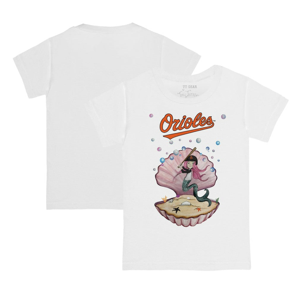 Baltimore Orioles Tiny Turnip Youth Mermaid T-Shirt - White - MLB on Sale