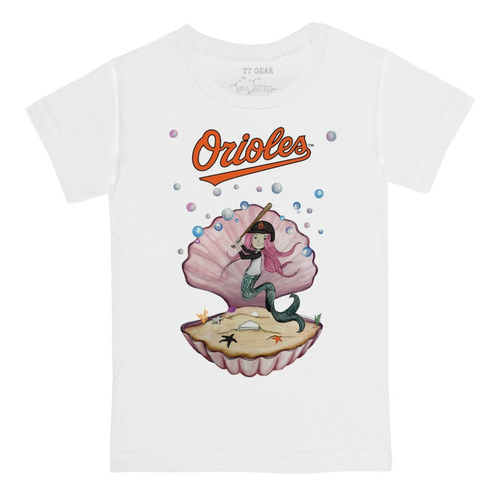 Baltimore Orioles Tiny Turnip Youth Mermaid T-Shirt - White - MLB on Sale