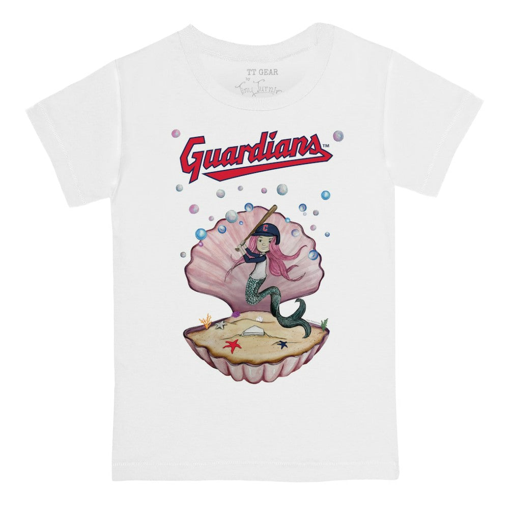 Cleveland Guardians Tiny Turnip Youth Mermaid T-Shirt - White - MLB Discount