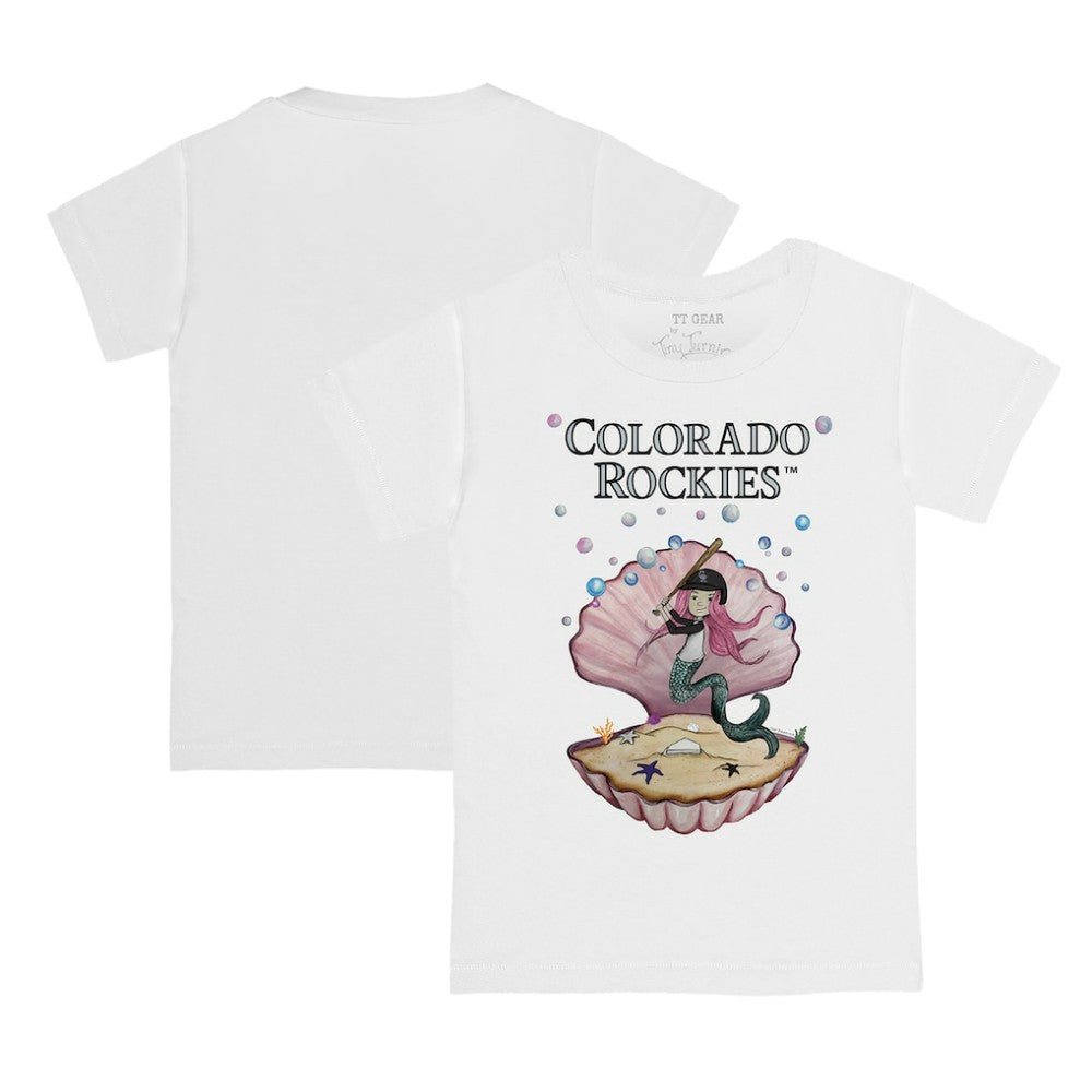 Colorado Rockies Tiny Turnip Youth Mermaid T-Shirt - White - MLB Sale