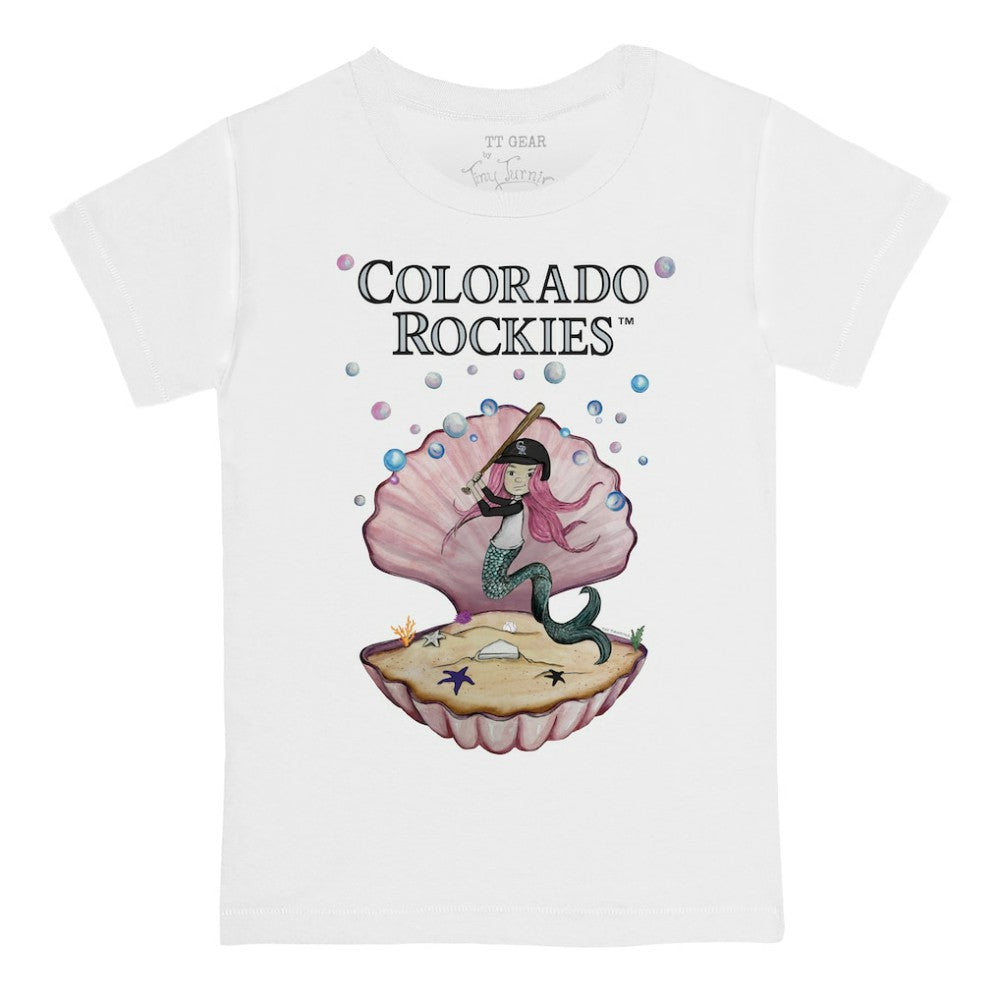Colorado Rockies Tiny Turnip Youth Mermaid T-Shirt - White - MLB Sale