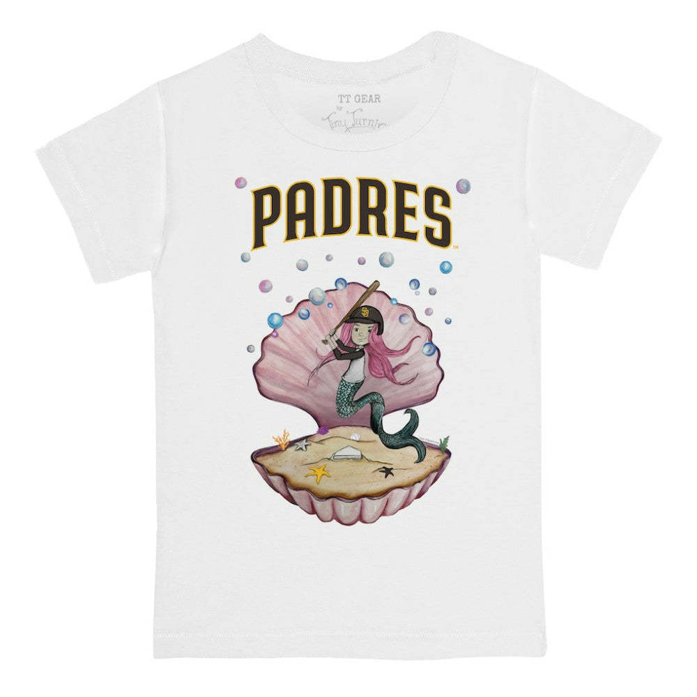 San Diego Padres Tiny Turnip Youth Mermaid T-Shirt - White - MLB on Sale