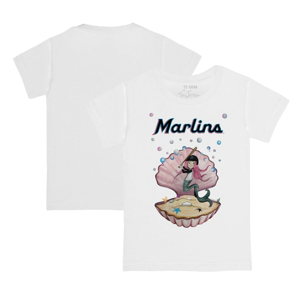 Miami Marlins Tiny Turnip Youth Mermaid T-Shirt - White - MLB Discount