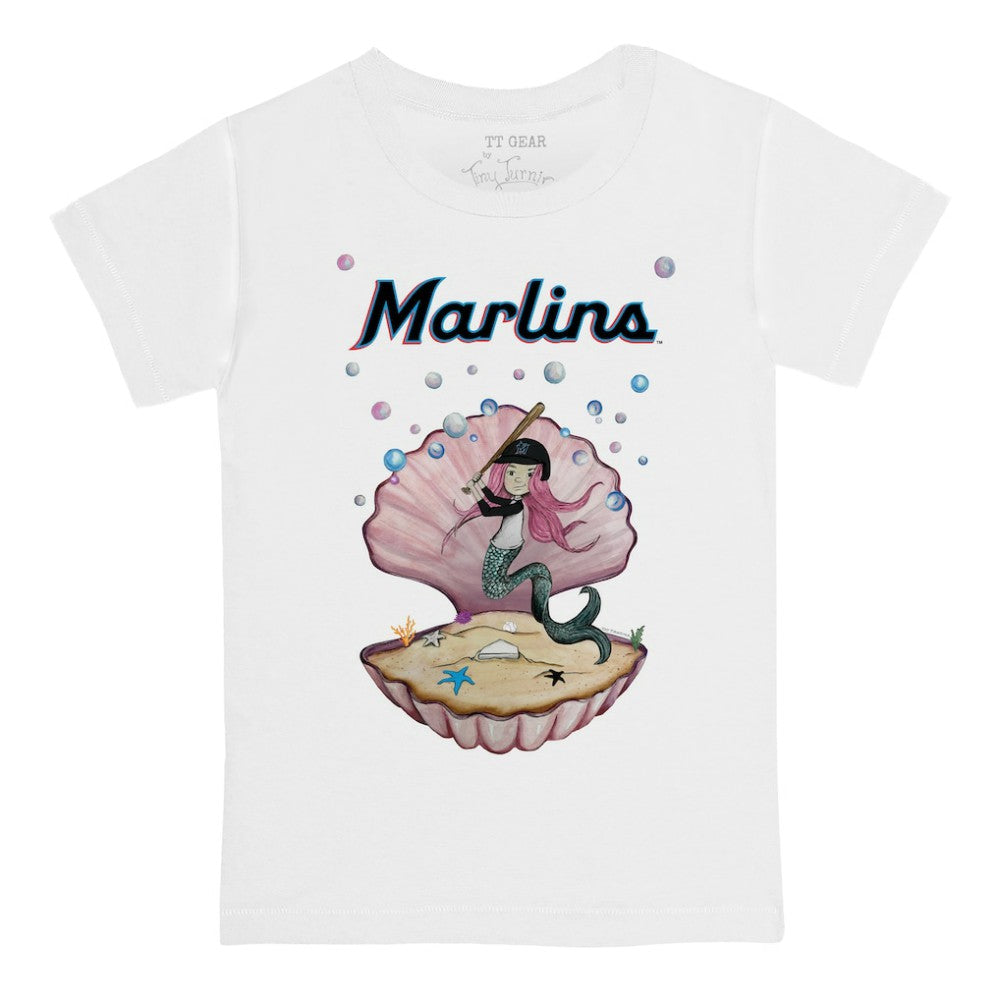 Miami Marlins Tiny Turnip Youth Mermaid T-Shirt - White - MLB Discount