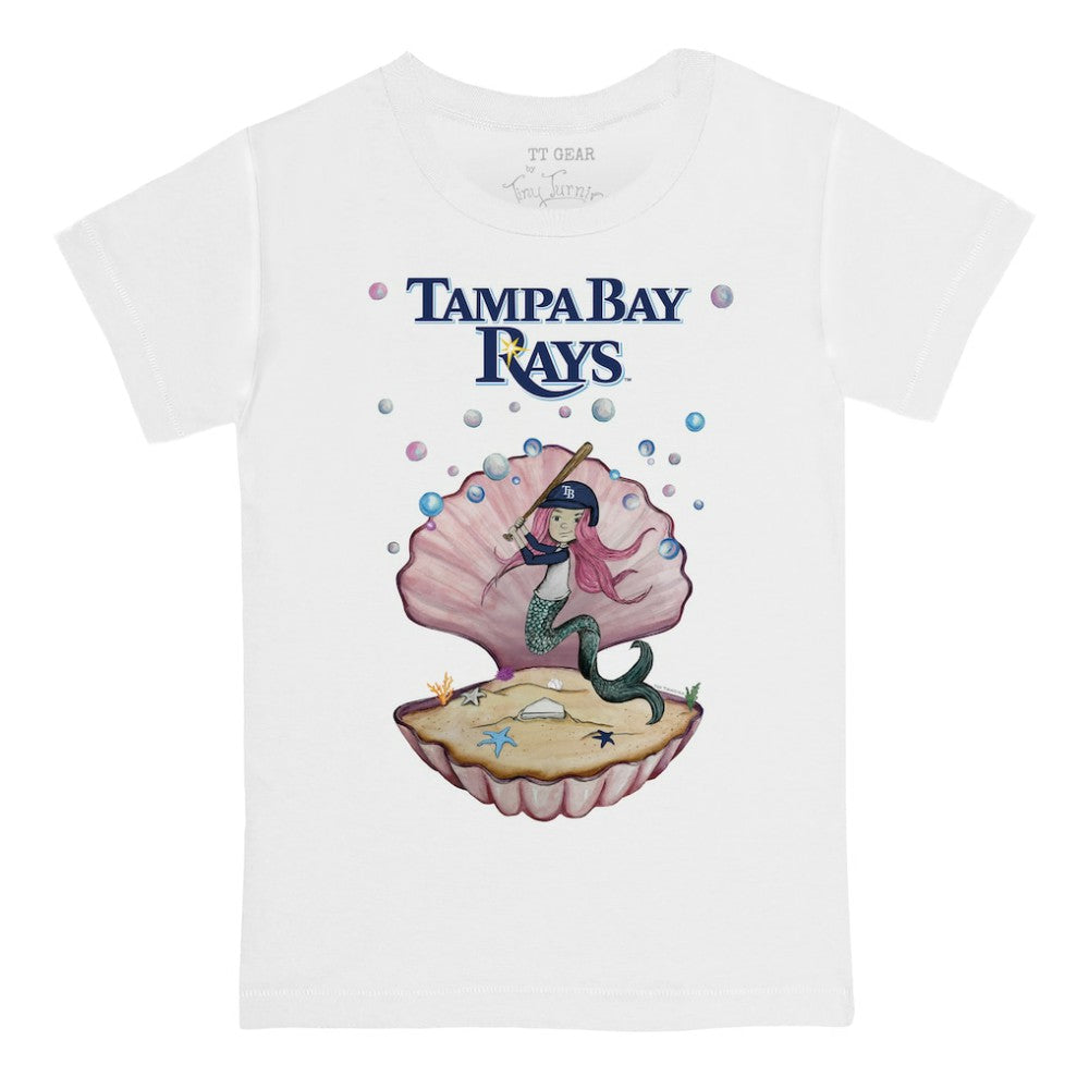Tampa Bay Rays Tiny Turnip Youth Mermaid T-Shirt - White - MLB Lifestyle