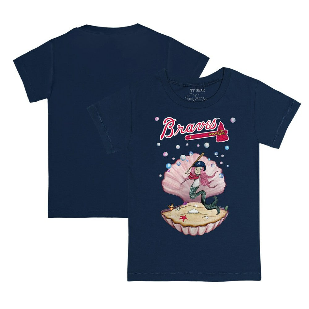Atlanta Braves Tiny Turnip Youth Mermaid T-Shirt - Navy - MLB Discount