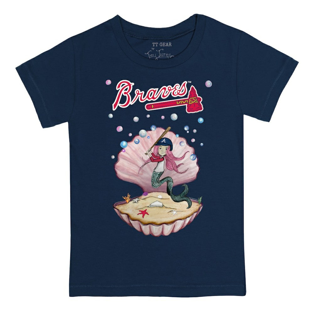 Atlanta Braves Tiny Turnip Youth Mermaid T-Shirt - Navy - MLB Discount