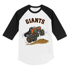 San Francisco Giants Tiny Turnip Youth Monster Truck 3/4-Sleeve Raglan T-Shirt - White/Black - MLB Discount