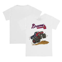 Atlanta Braves Tiny Turnip Youth Monster Truck T-Shirt - White - MLB Lifestyle