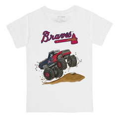 Atlanta Braves Tiny Turnip Youth Monster Truck T-Shirt - White - MLB Lifestyle