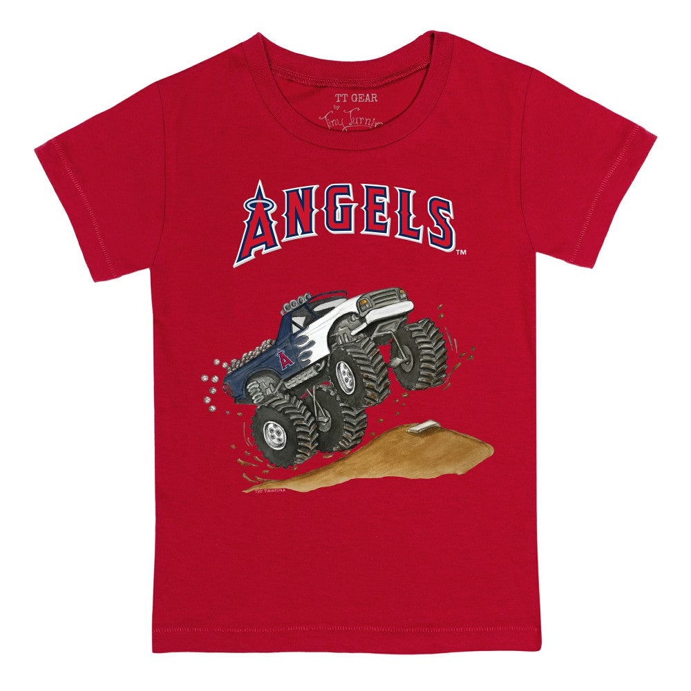 Los Angeles Angels Tiny Turnip Youth Monster Truck T-Shirt - Red - MLB Sale