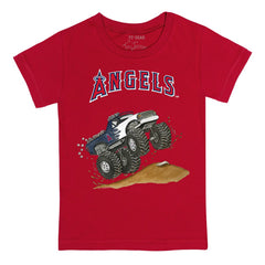 Los Angeles Angels Tiny Turnip Youth Monster Truck T-Shirt - Red - MLB Sale