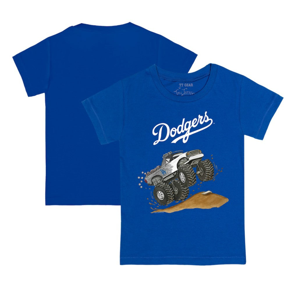 Los Angeles Dodgers Tiny Turnip Youth Monster Truck T-Shirt - Royal - MLB Discount