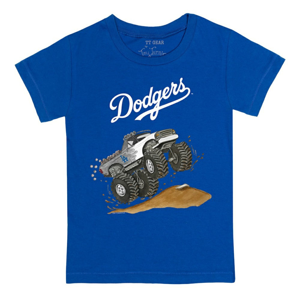 Los Angeles Dodgers Tiny Turnip Youth Monster Truck T-Shirt - Royal - MLB Discount