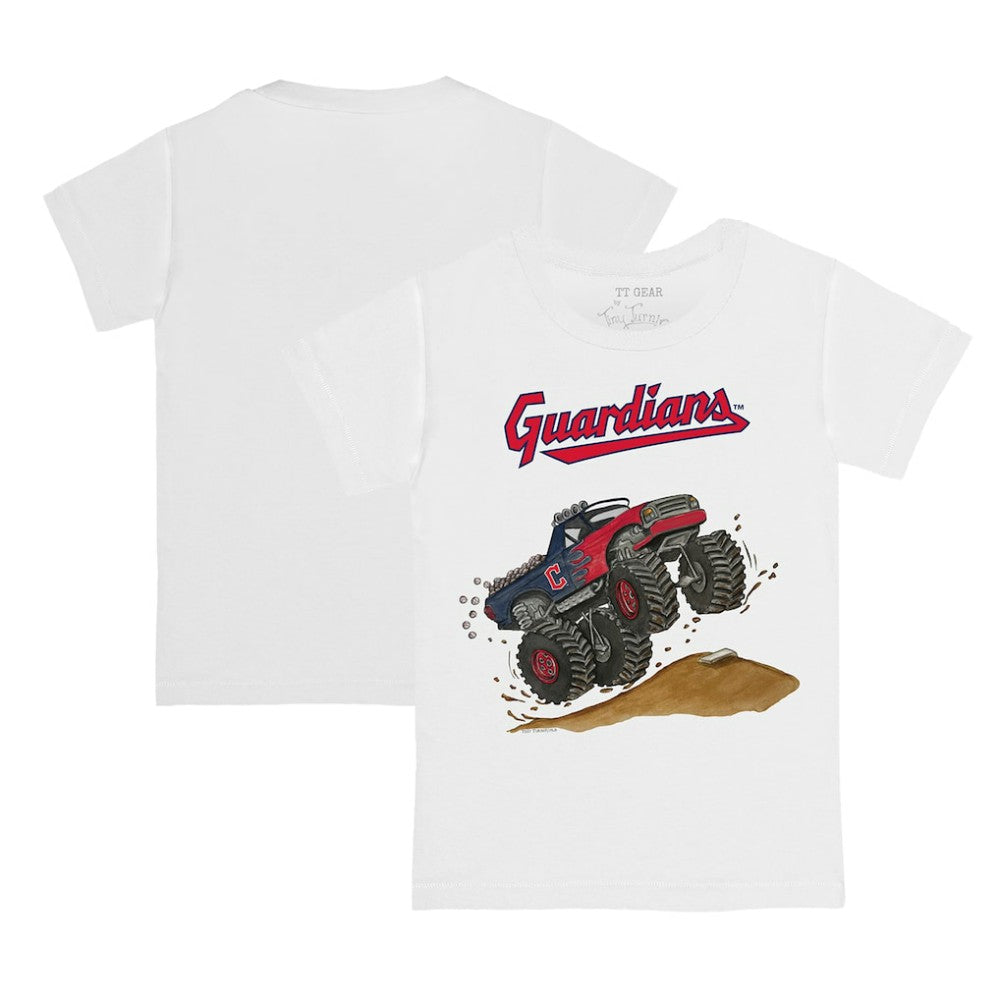 Cleveland Guardians Tiny Turnip Youth Monster Truck T-Shirt - White - MLB Discount