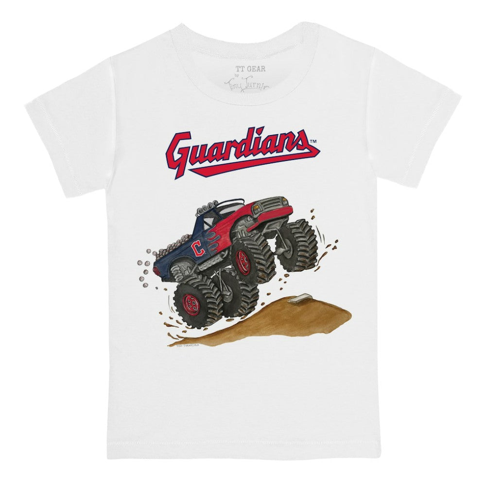 Cleveland Guardians Tiny Turnip Youth Monster Truck T-Shirt - White - MLB Discount