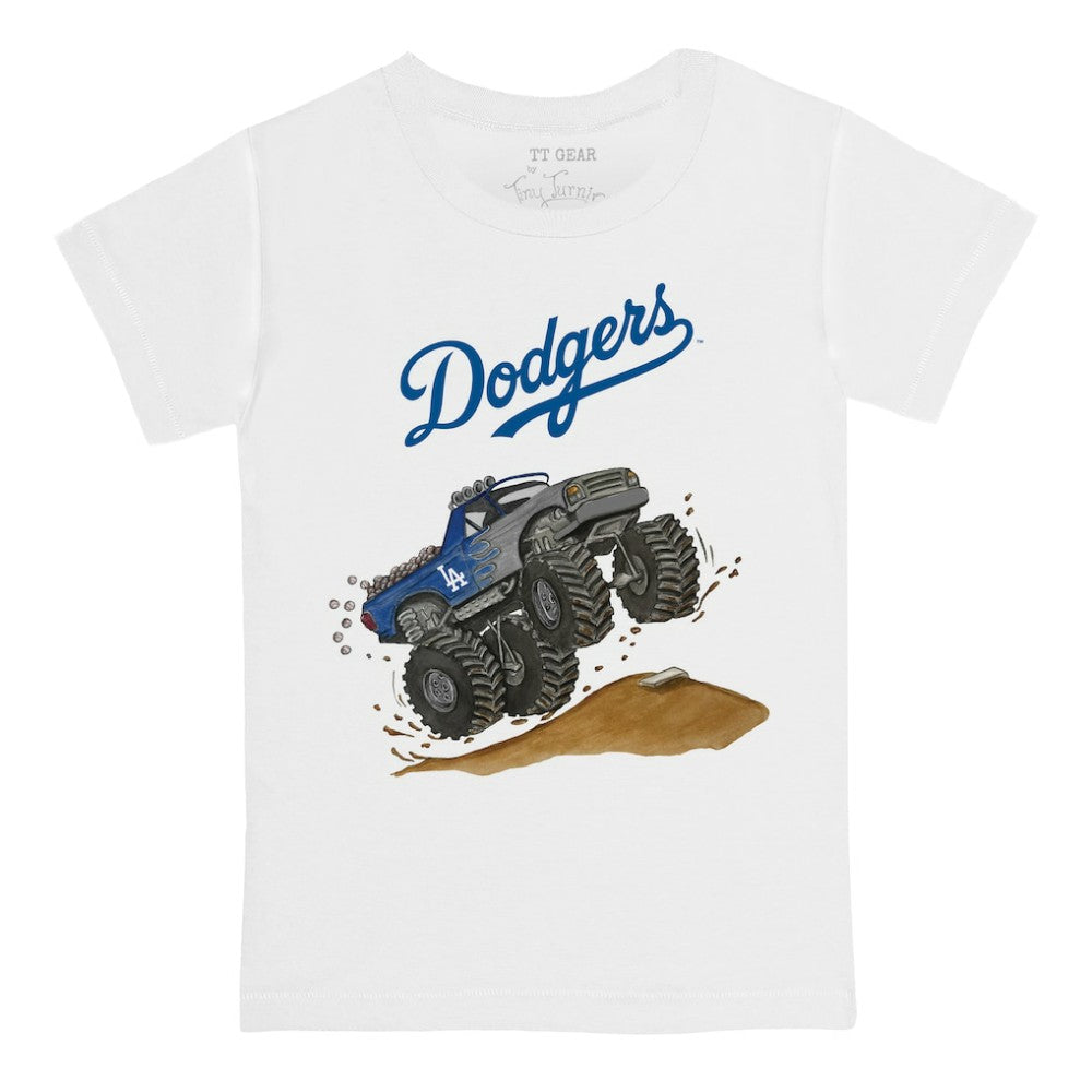 Los Angeles Dodgers Tiny Turnip Youth Monster Truck T-Shirt - White - MLB Online