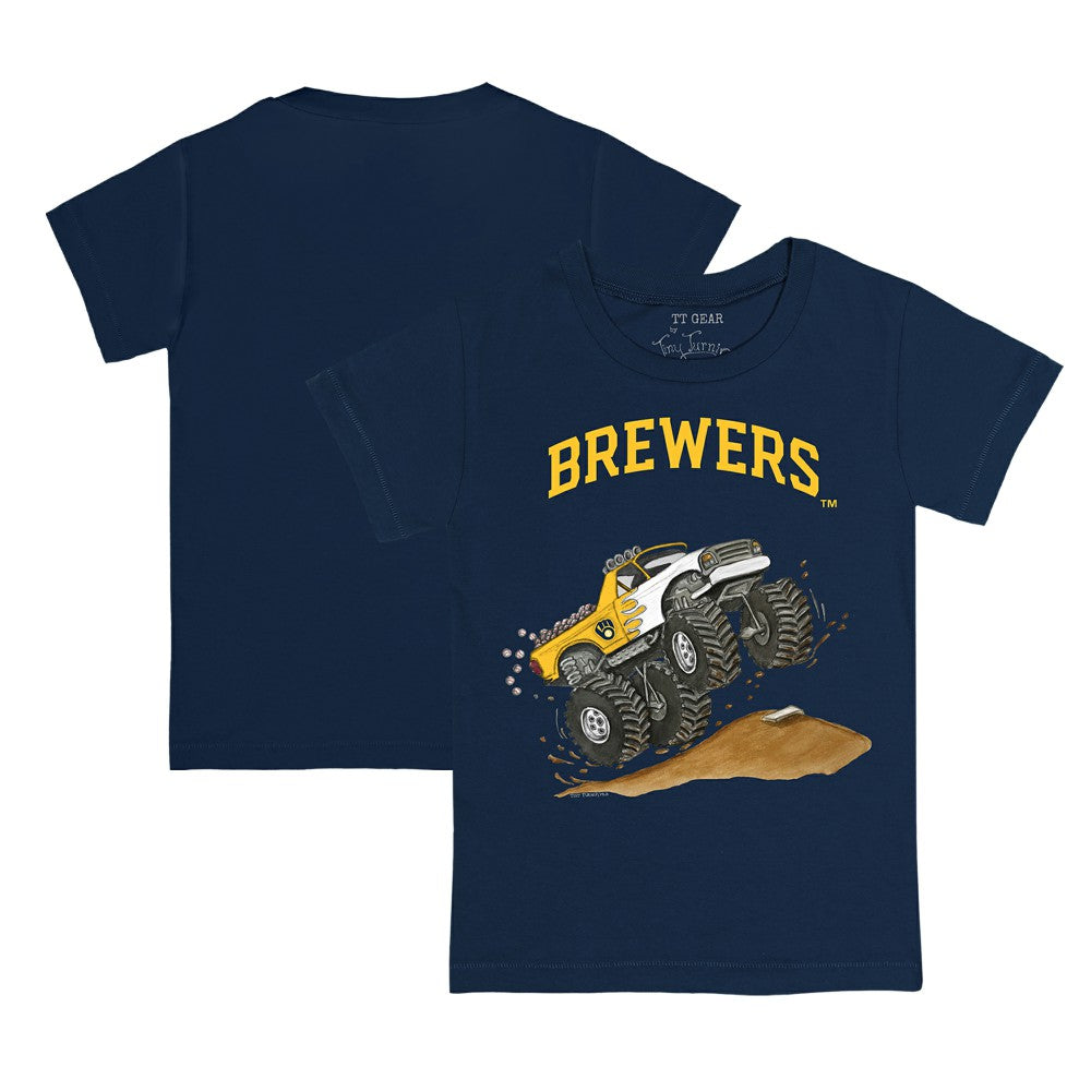 Milwaukee Brewers Tiny Turnip Youth Monster Truck T-Shirt - Navy - MLB Online