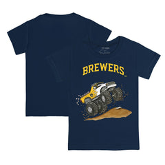 Milwaukee Brewers Tiny Turnip Youth Monster Truck T-Shirt - Navy - MLB Online