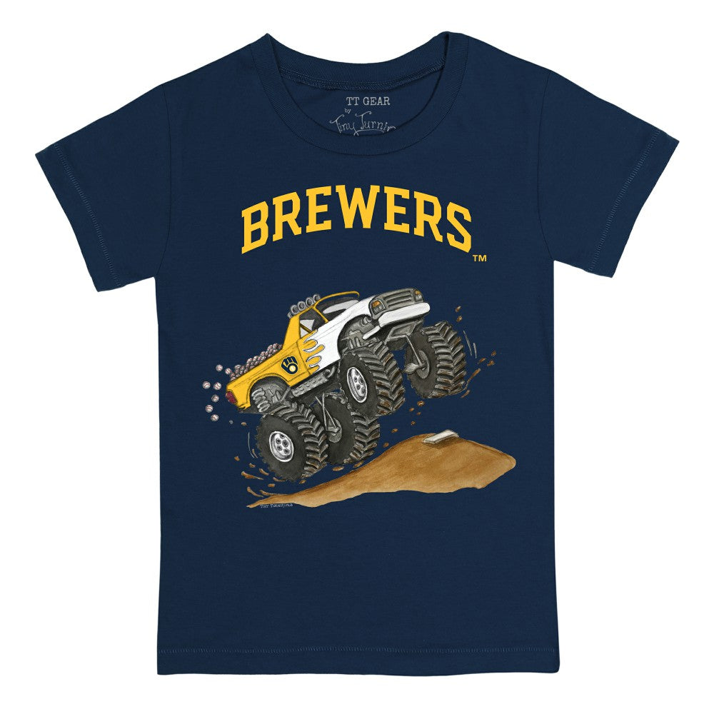 Milwaukee Brewers Tiny Turnip Youth Monster Truck T-Shirt - Navy - MLB Online