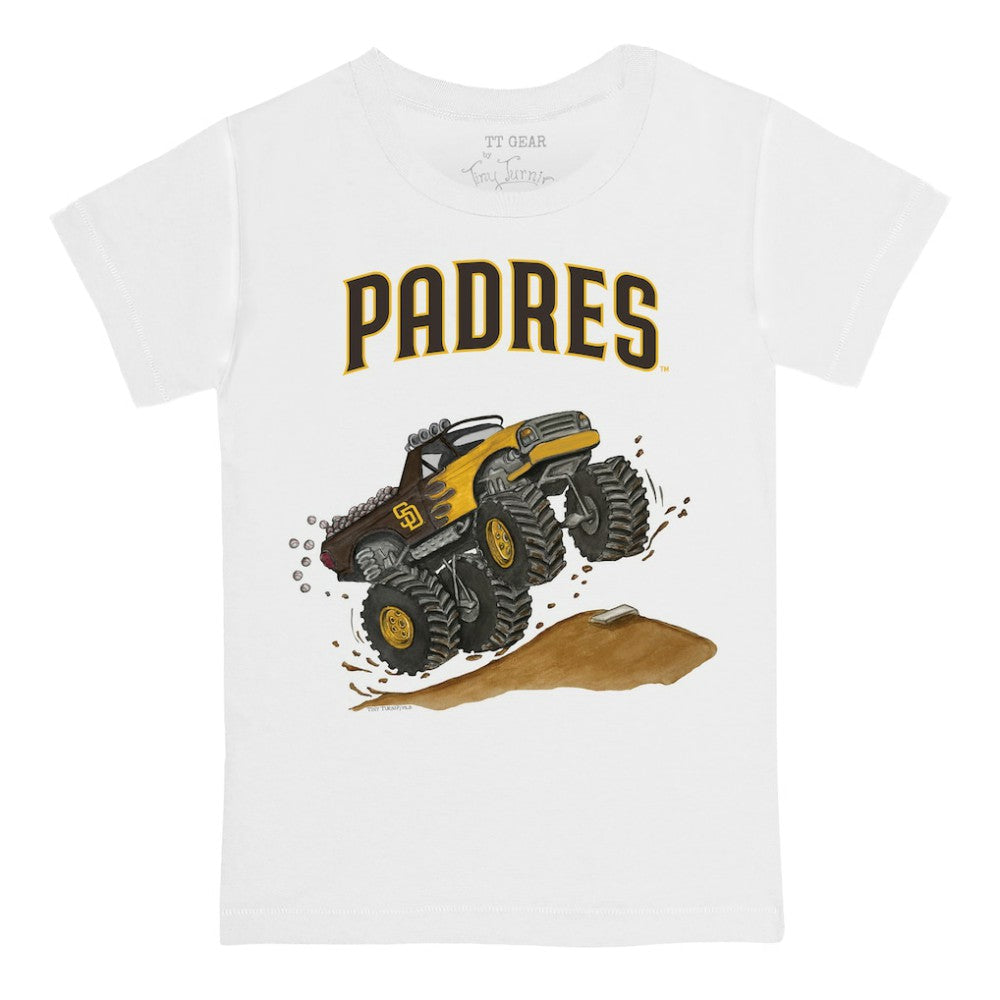 San Diego Padres Tiny Turnip Youth Monster Truck T-Shirt - White - MLB Lifestyle