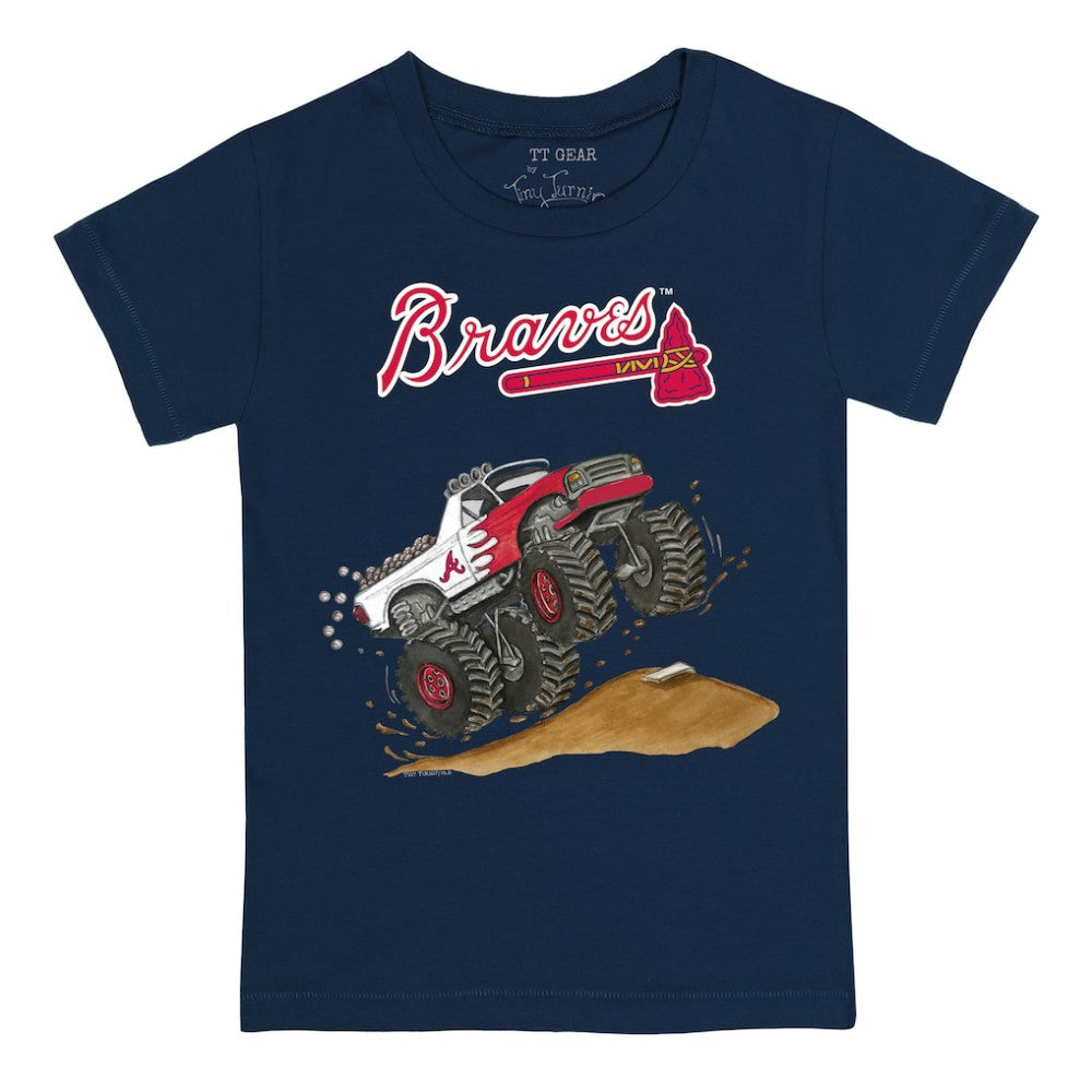 Atlanta Braves Tiny Turnip Youth Monster Truck T-Shirt - Navy - MLB Online