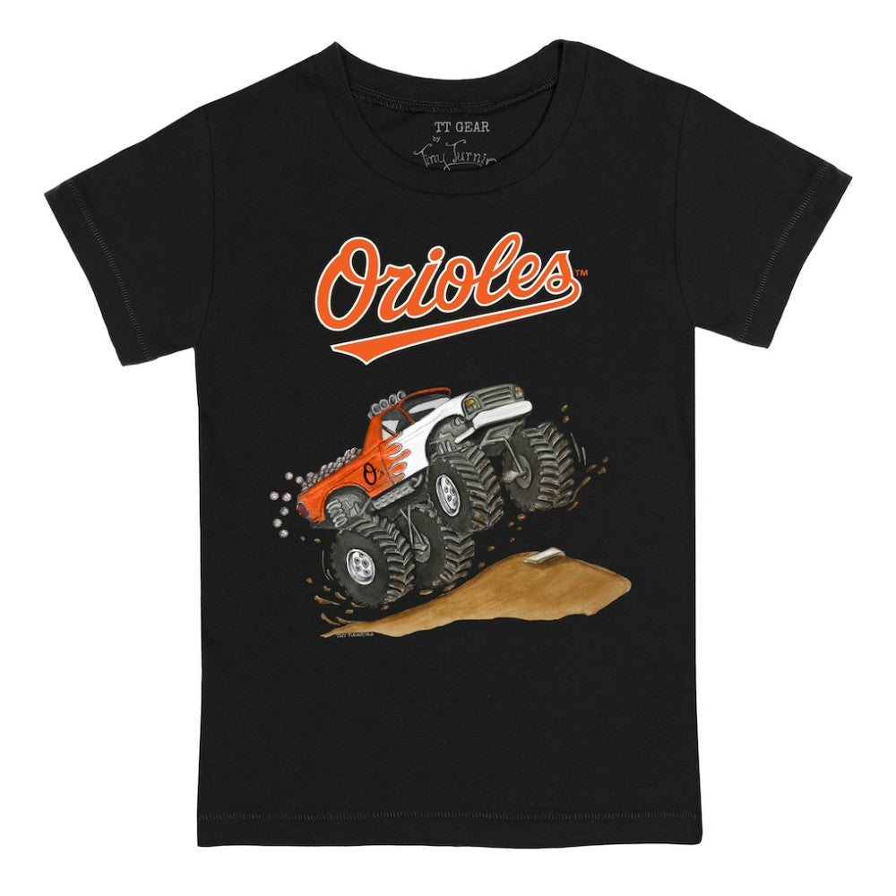 Baltimore Orioles Tiny Turnip Youth Monster Truck T-Shirt - Black - MLB on Sale