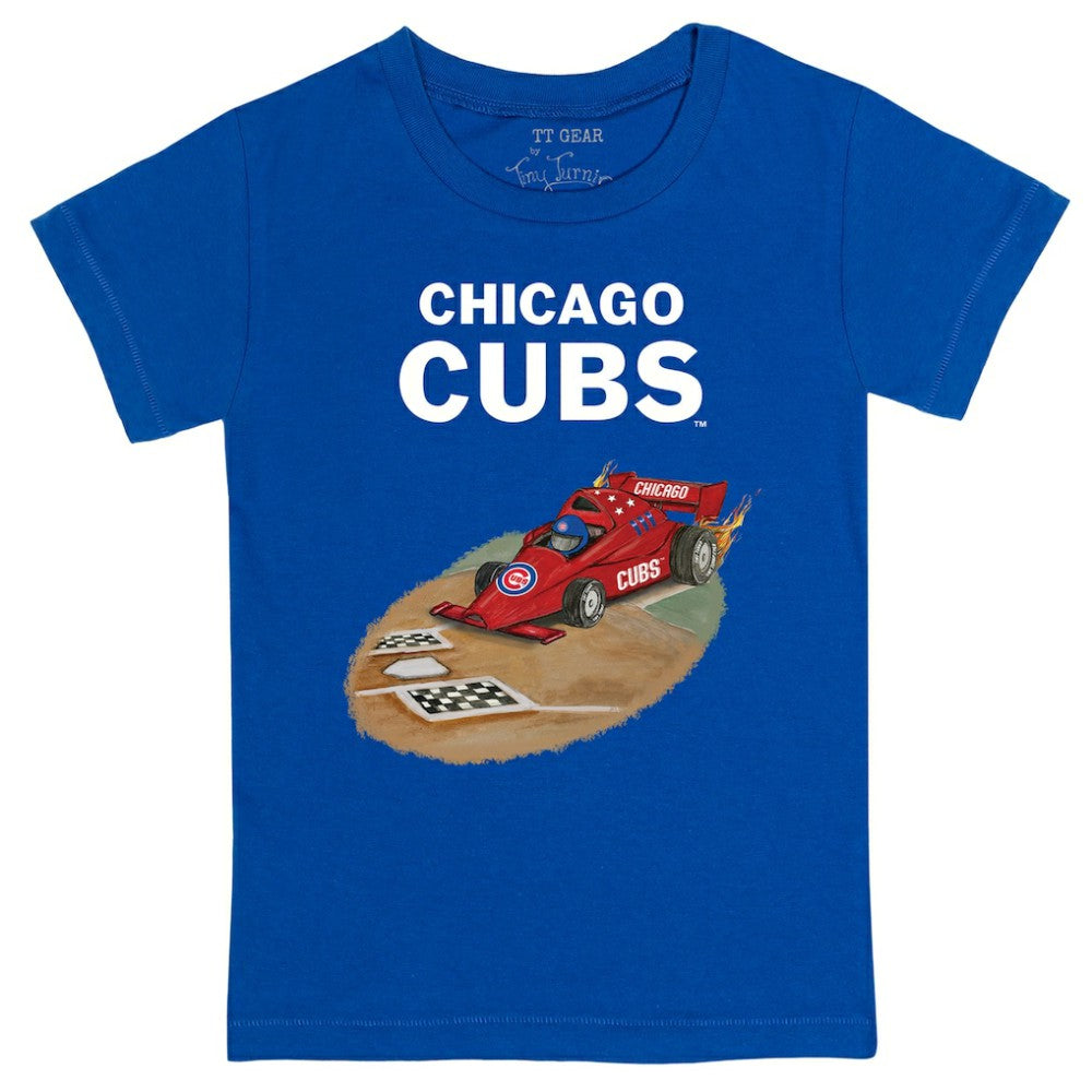 Chicago Cubs Tiny Turnip Youth Race Car T-Shirt - Royal - MLB Discount