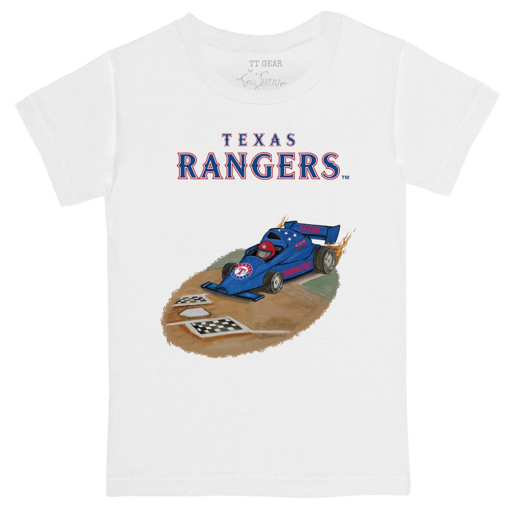 Texas Rangers Tiny Turnip Youth Race Car T-Shirt - White - MLB Lifestyle