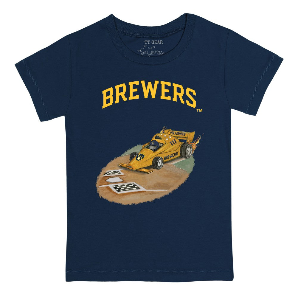 Milwaukee Brewers Tiny Turnip Youth Race Car T-Shirt - Navy - MLB Online
