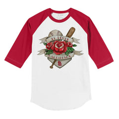 St. Louis Cardinals Tiny Turnip Youth Tattoo Rose 3/4-Sleeve Raglan T-Shirt - White/Red - MLB Discount
